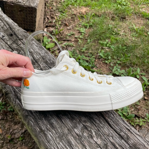 Converse All Star Platform Lift Off White Sneakers Size 8 - Picture 3 of 16